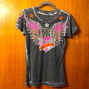 Gray Affliction Sinful shirt -Size medium